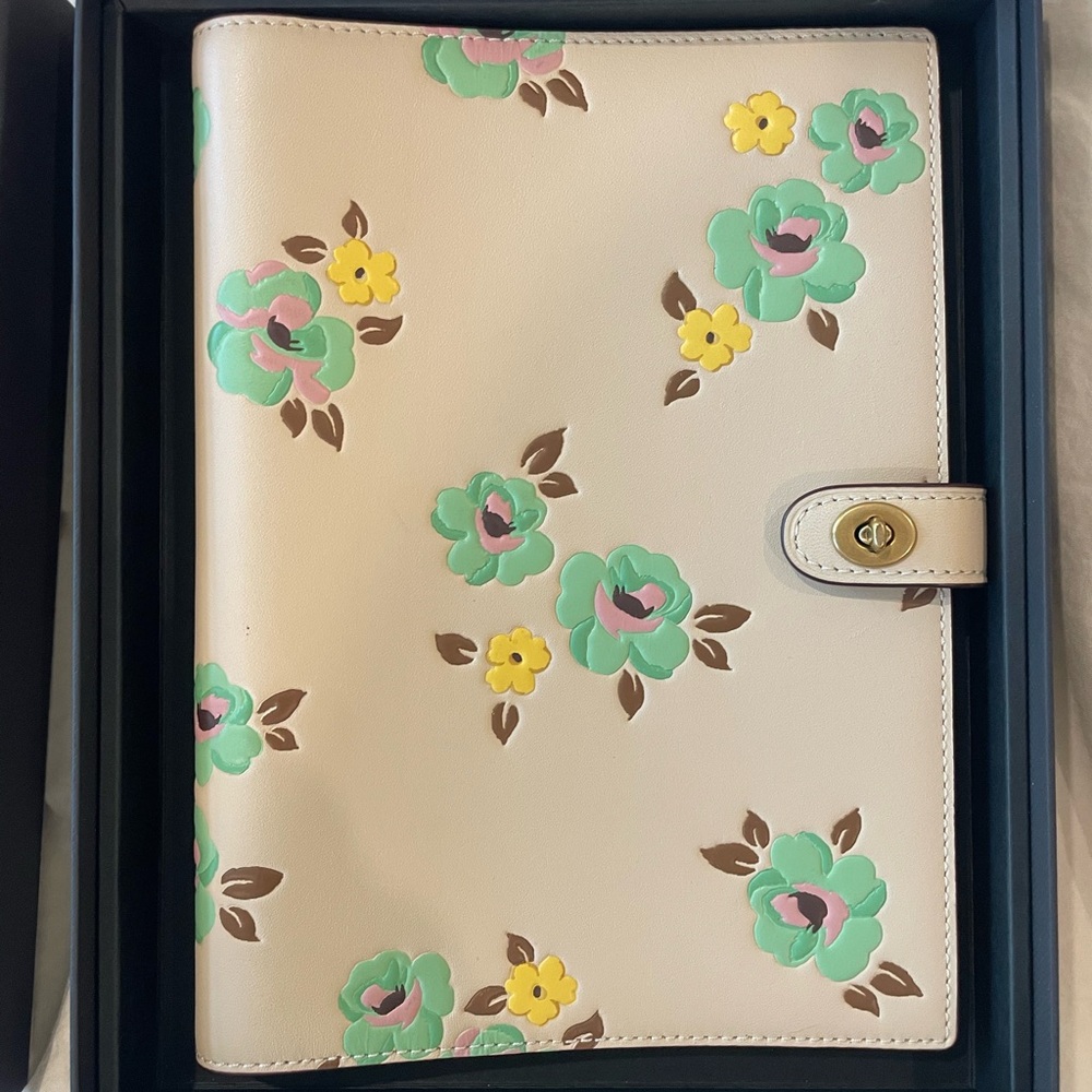 Coach Floral Leather Notebook Cover